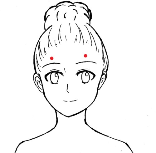 ⑤「お家で簡単♪おでこのしわ撃退！自信をもって前髪をアップできるツボ！」